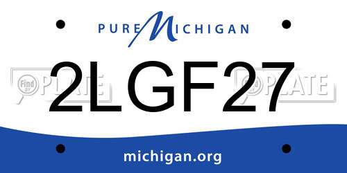 2LGF27 Michigan License Plate