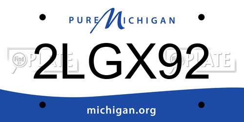 2LGX92 Michigan License Plate