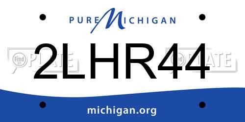 2LHR44 Michigan License Plate