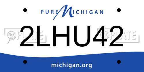 2LHU42 Michigan License Plate
