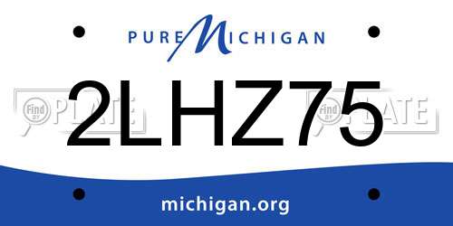 2LHZ75 Michigan License Plate