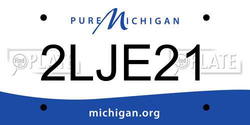2LJE21 Michigan License Plate