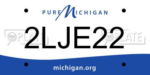 2LJE22 Michigan License Plate
