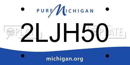 2LJH50 Michigan License Plate