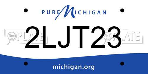 2LJT23 Michigan License Plate
