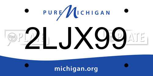 2LJX99 Michigan License Plate