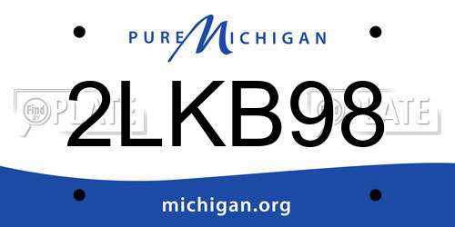 2LKB98 Michigan License Plate