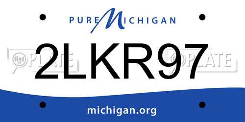 2LKR97 Michigan License Plate