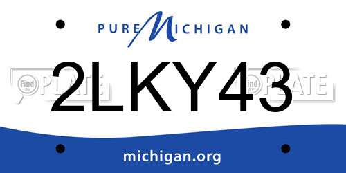2LKY43 Michigan License Plate