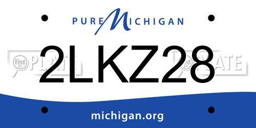 2LKZ28 Michigan License Plate