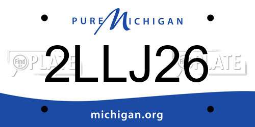 2LLJ26 Michigan License Plate