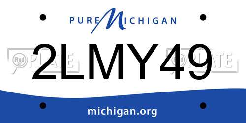 2LMY49 Michigan License Plate