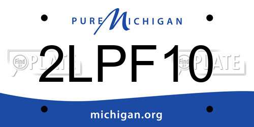 2LPF10 Michigan License Plate