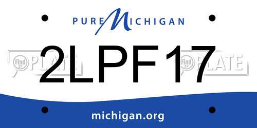 2LPF17 Michigan License Plate
