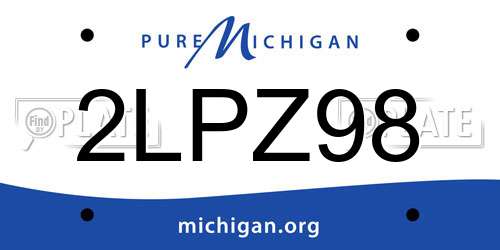 2LPZ98 Michigan License Plate