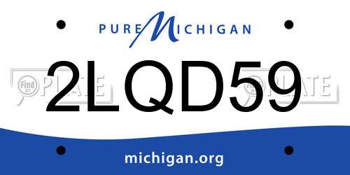 2LQD59 Michigan License Plate