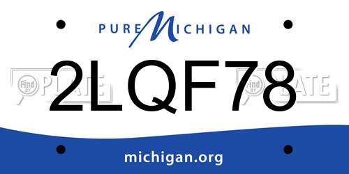 2LQF78 Michigan License Plate