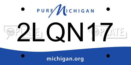 2LQN17 Michigan License Plate