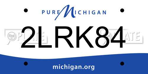 2LRK84 Michigan License Plate