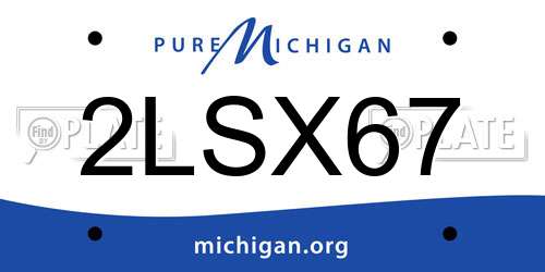2LSX67 Michigan License Plate