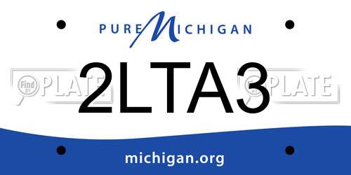 2LTA3 Michigan License Plate