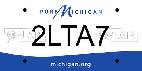 2LTA7 Michigan License Plate