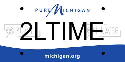 2LTIME Michigan License Plate