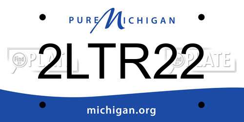 2LTR22 Michigan License Plate