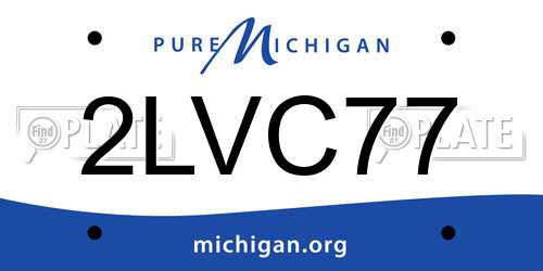 2LVC77 Michigan License Plate