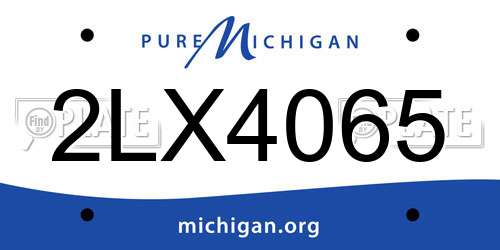 2LX4065 Michigan License Plate