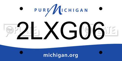 2LXG06 Michigan License Plate