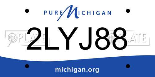 2LYJ88 Michigan License Plate