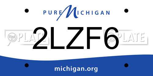 2LZF6 Michigan License Plate