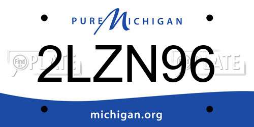 2LZN96 Michigan License Plate