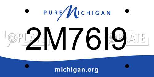 2M76I9 Michigan License Plate