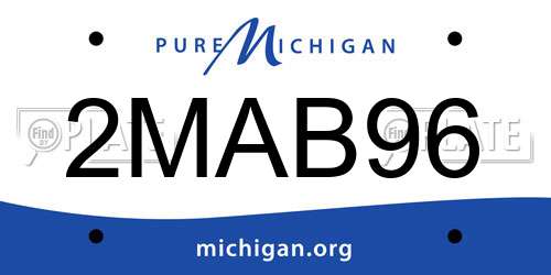 2MAB96 Michigan License Plate