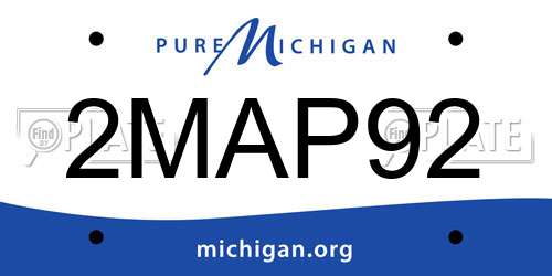 2MAP92 Michigan License Plate