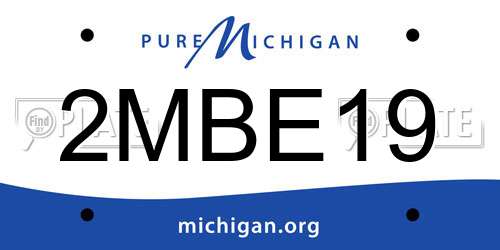 2MBE19 Michigan License Plate
