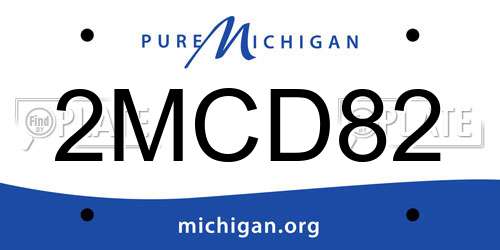 2MCD82 Michigan License Plate