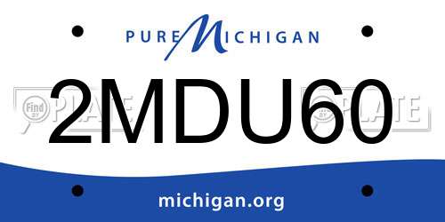 2MDU60 Michigan License Plate