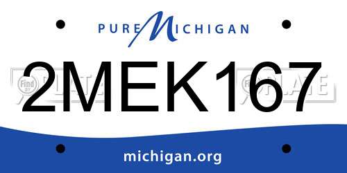 2MEK167 Michigan License Plate