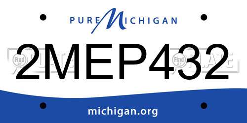 2MEP432 Michigan License Plate