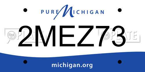 2MEZ73 Michigan License Plate