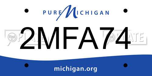 2MFA74 Michigan License Plate