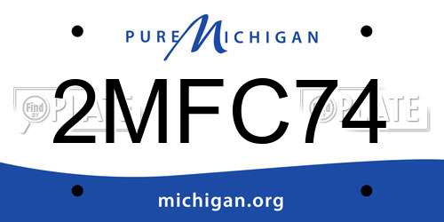 2MFC74 Michigan License Plate