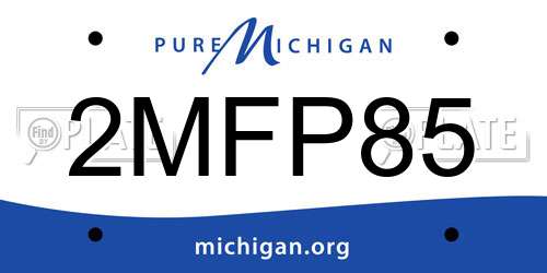 2MFP85 Michigan License Plate