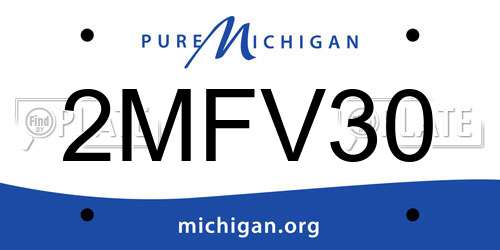 2MFV30 Michigan License Plate