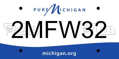 2MFW32 Michigan License Plate