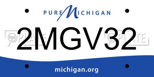 2MGV32 Michigan License Plate