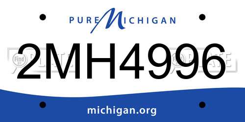 2MH4996 Michigan License Plate